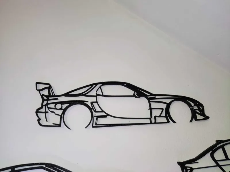 Mazda rx7 2d wall art silhouette