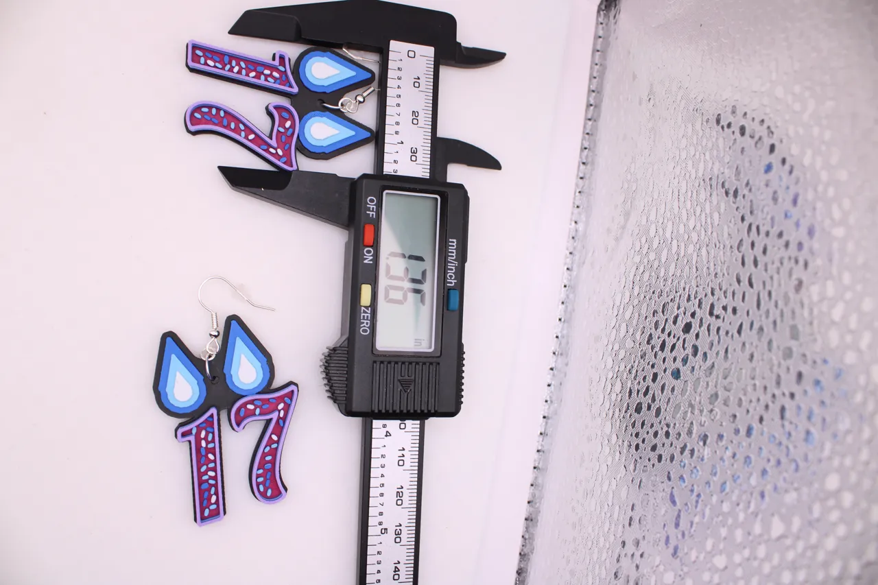 Birthday Candle Earrings - Customizable Parametric view 4