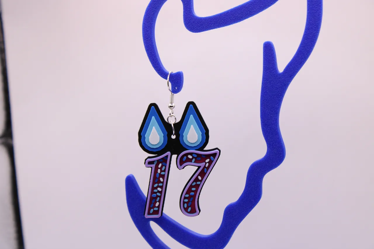 Birthday Candle Earrings - Customizable Parametric view 2