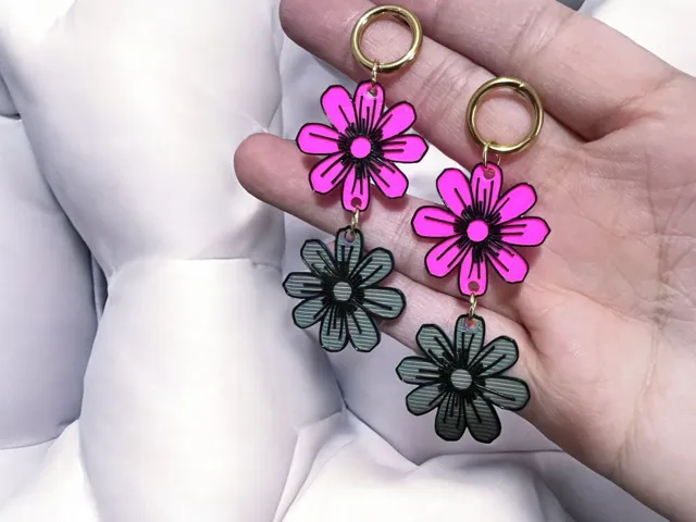 Pendientes dos flores