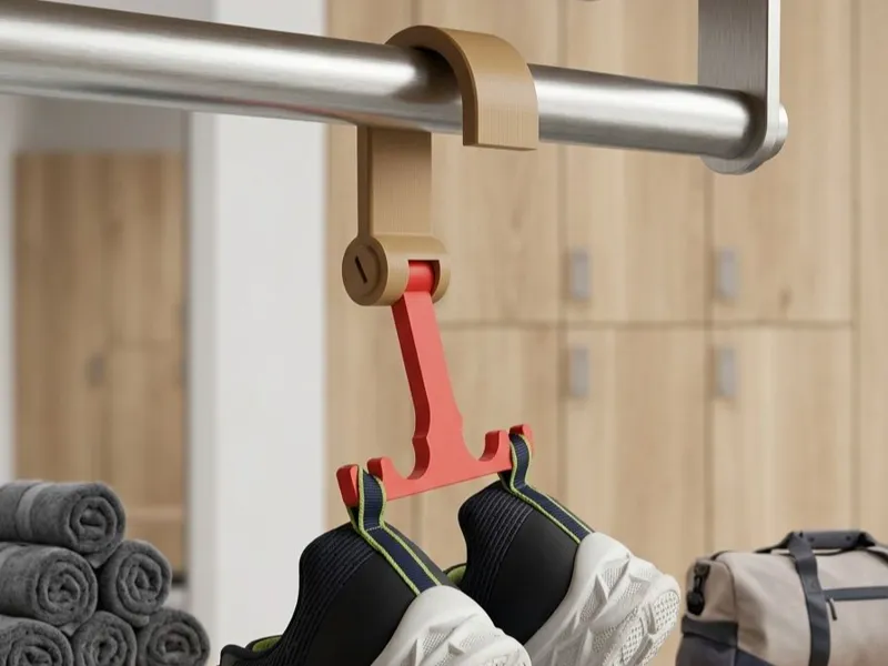Travel hanger for shoes / clothing with hooks
