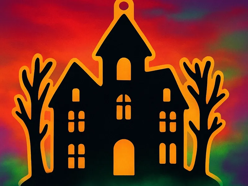 Halloween Spukschloss – Deko Anhänger