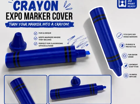 Tapa o cubierta: Crayon-Style EXPO Dry Erase Marker Cover — referencia de MakerWorld