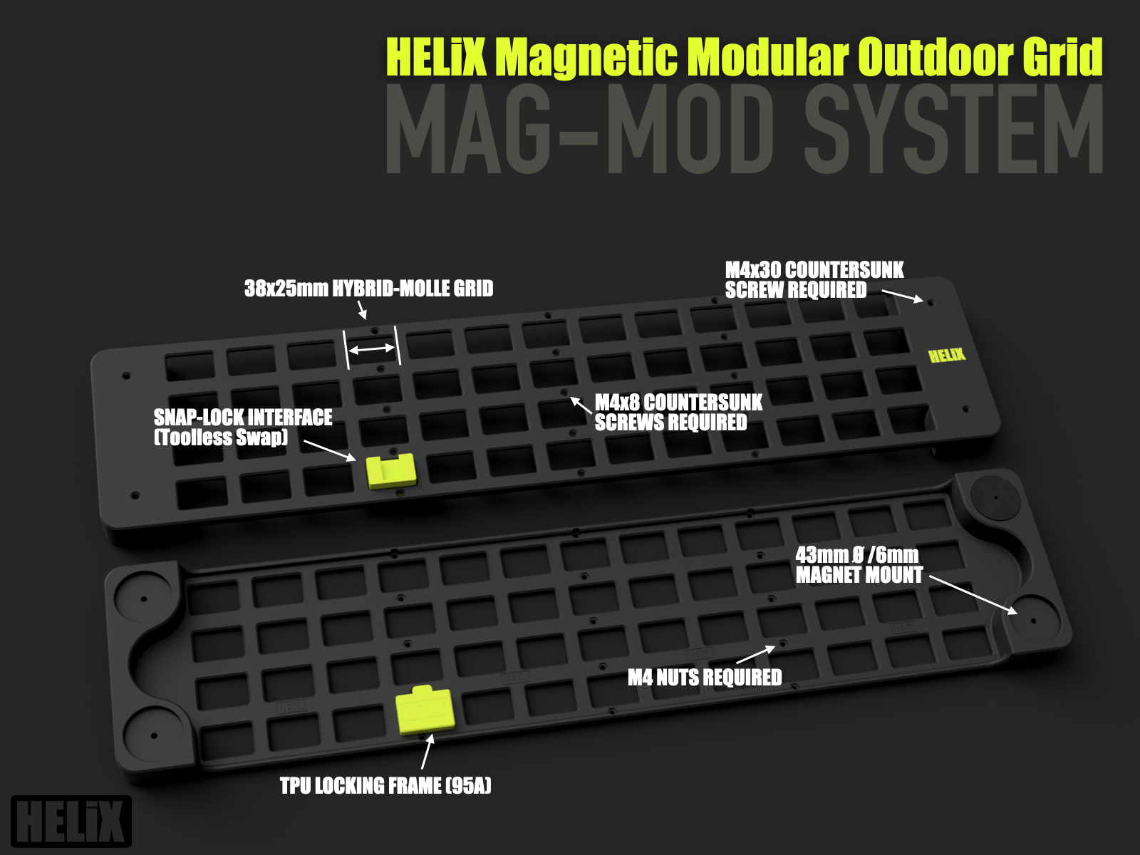 HELiX MAG-MOD System -Magnetic Modular MOLLE BOARD