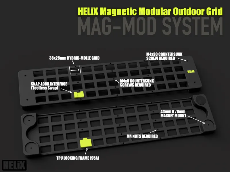 HELiX MAG-MOD System -Magnetic Modular MOLLE BOARD