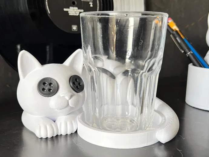 Coraline Inspired Cat Coaster & Jewelry Holder