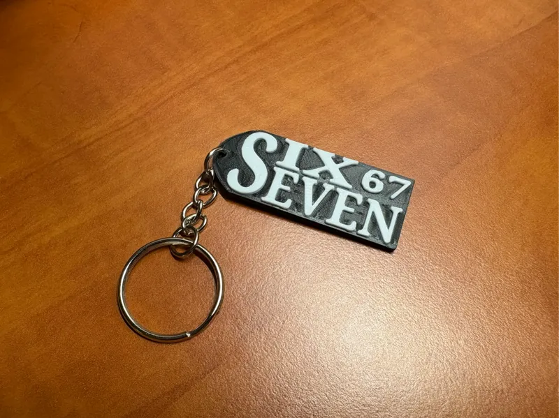 Six seven (67) keychain
