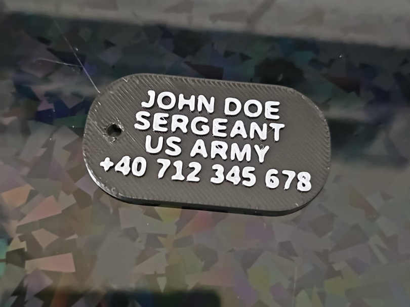 Customizable Military dog tag