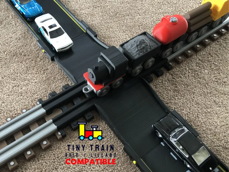 Tiny Train x Toy Car Road - Road Track Crossing 