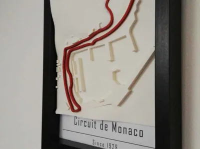 F1 Monaco Circuit 3D Map / Multicolor / Topographic