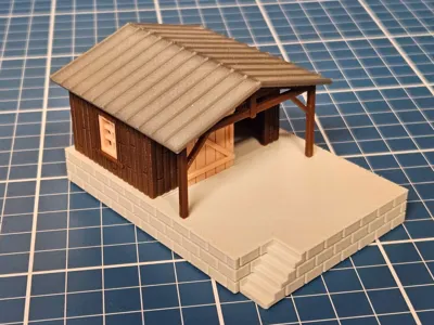 1:87 Small Shed with Working Door (HO Scale)