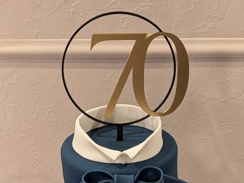70th Birthday Modern Cake Topper
