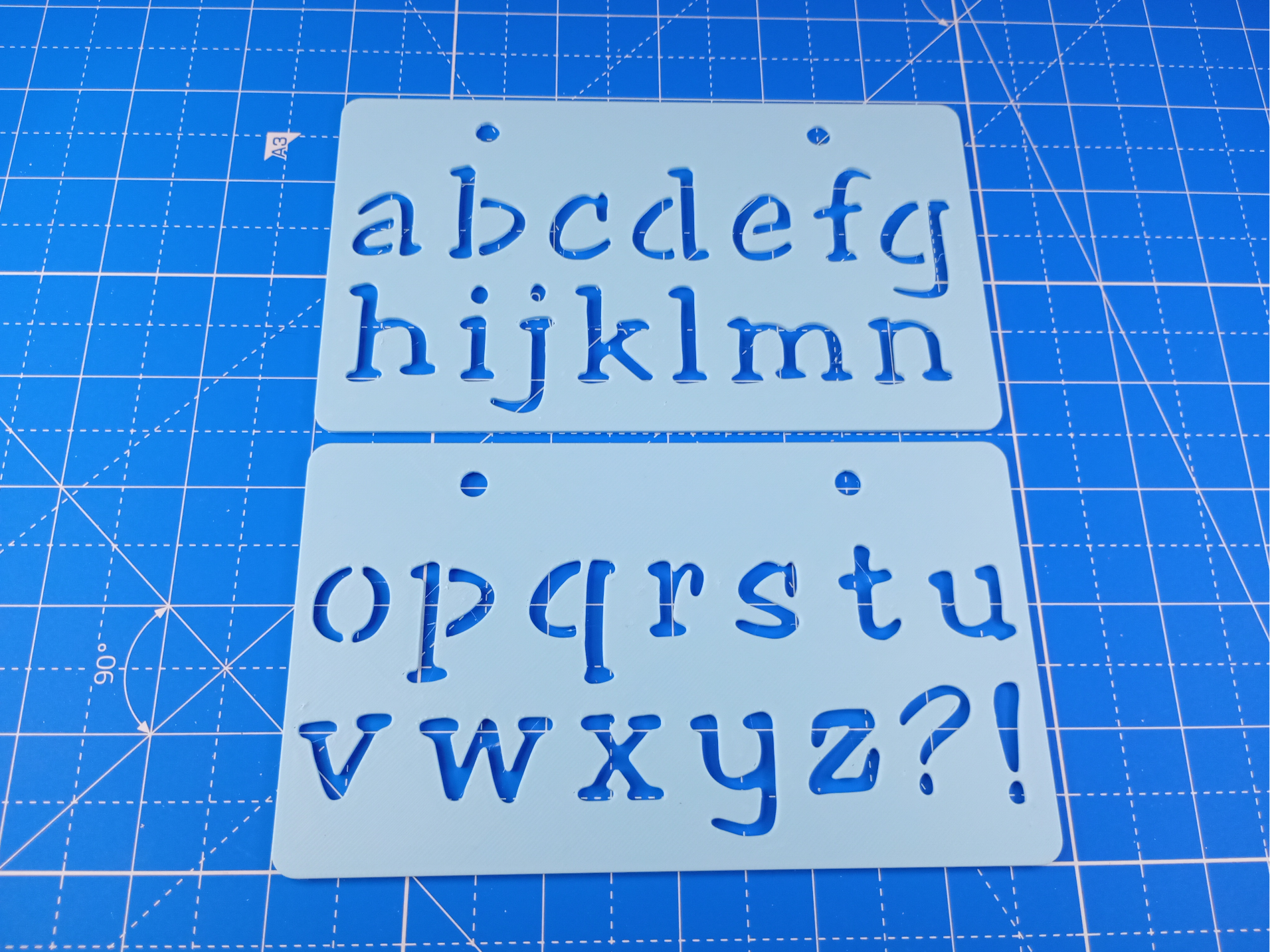Script font Stencil set