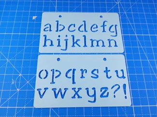 Script font Stencil set