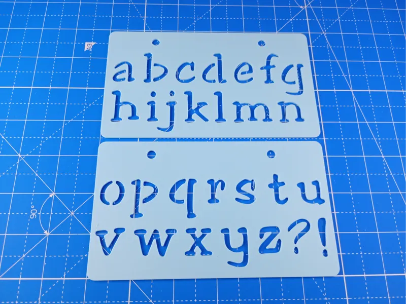Script font Stencil set