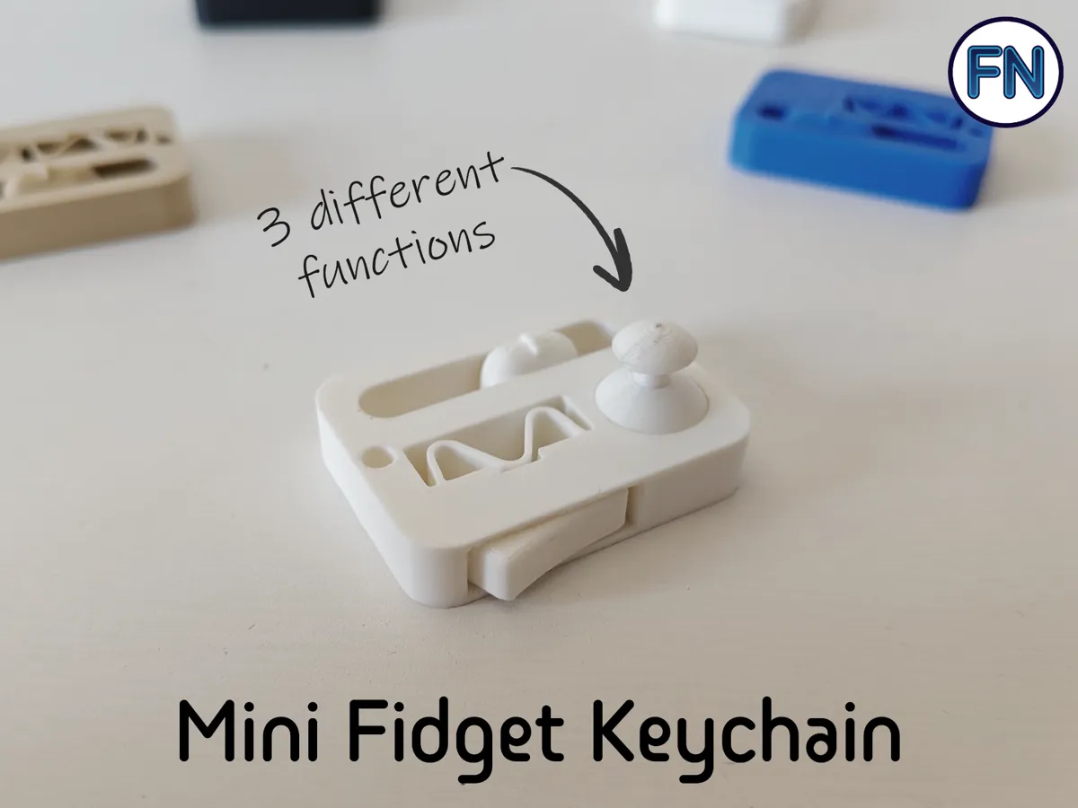 Fidget Key Design Mini fidget keychain with 3 fidgets - Free 3D Print Model - MakerWorld