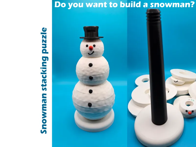 Snowman stacking puzzle