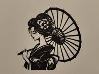 Décoration murale silhouette de geisha — photo 2