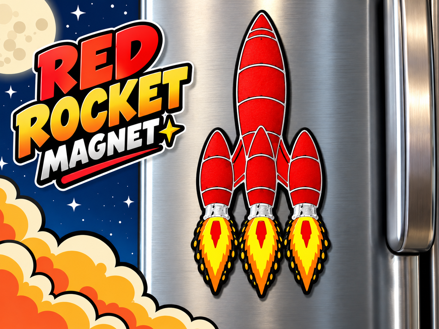 Red Rocket Magnet 3D model