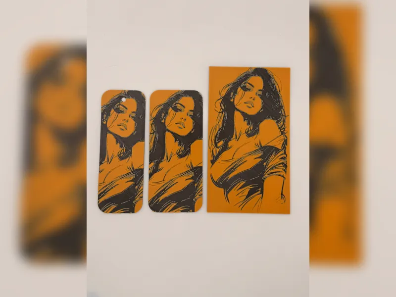 Orange Ink Woman Bookmark Set