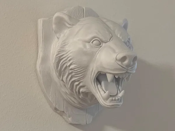 Buste de tête d'ours mural