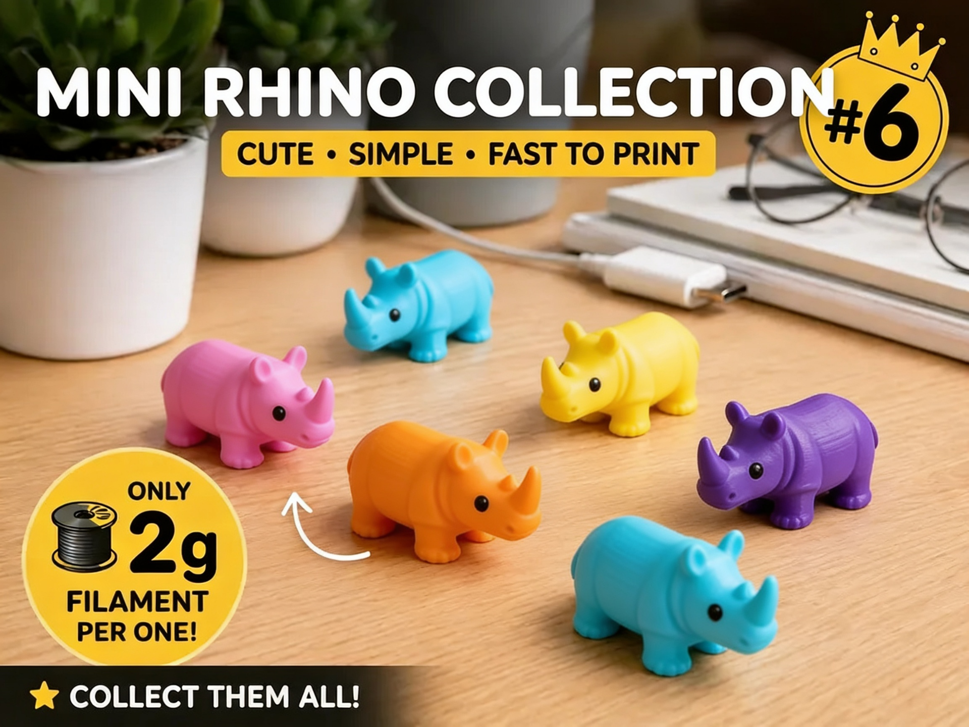 Mini Rhino Fidget - Micro Zoo