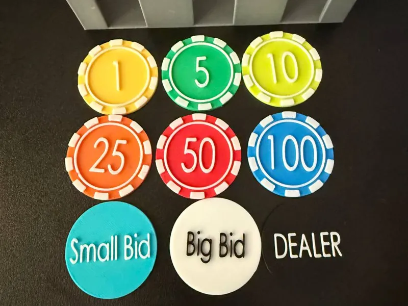 poker chips setup with less waste
