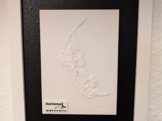 Amrum Topologisches Relief mit Passepartout&Schild
