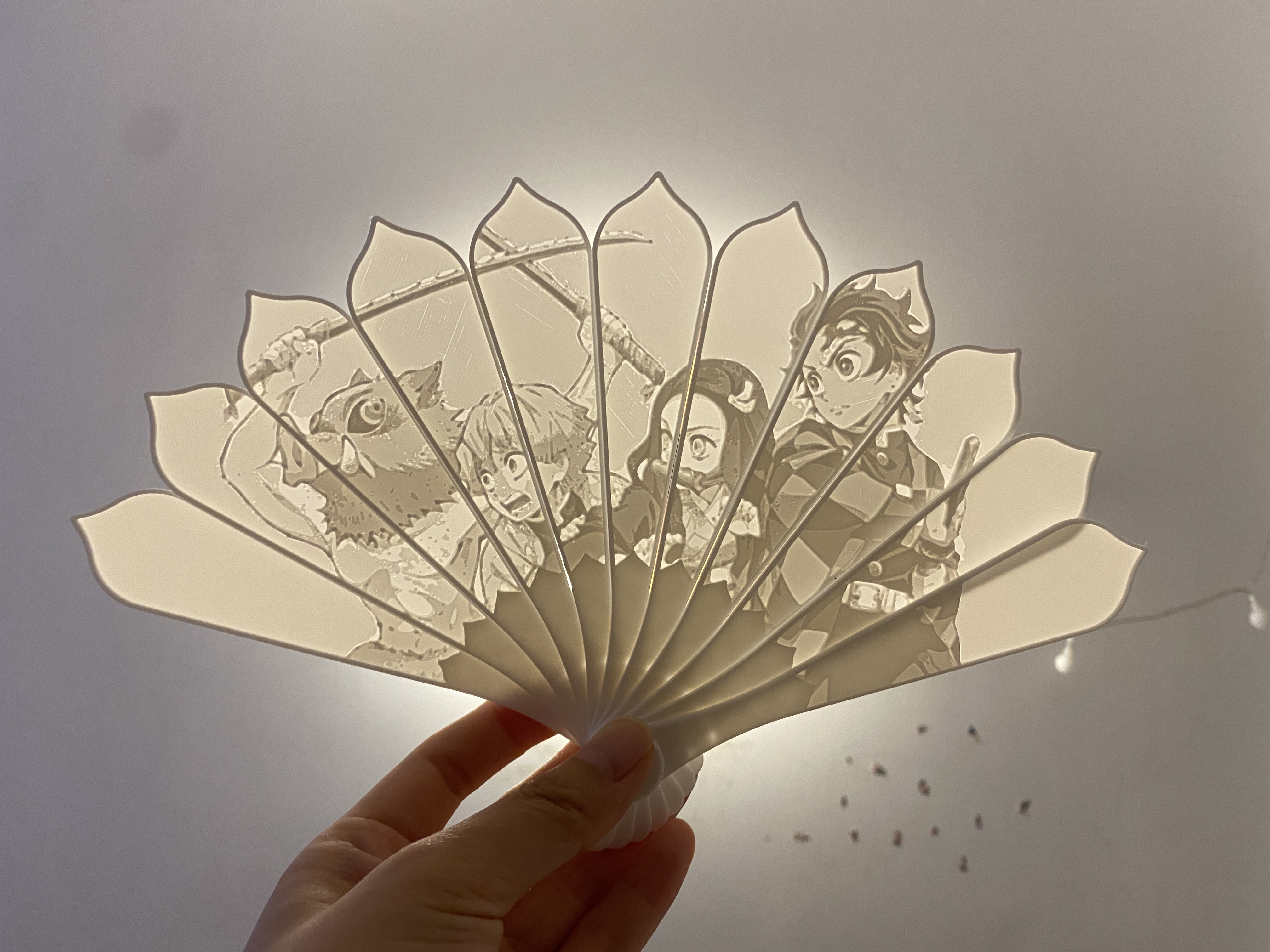 Miniatura 5 do modelo 3D 鬼灭之刃 人物合集 全家福 浮雕折扇 日漫 童磨猗窝座 我妻善逸 