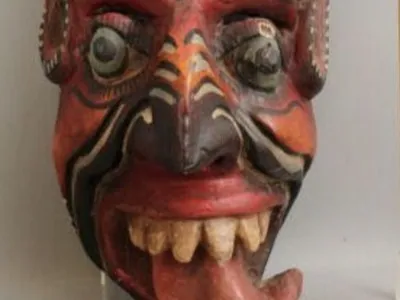 Devil Mask sticking out its tongue