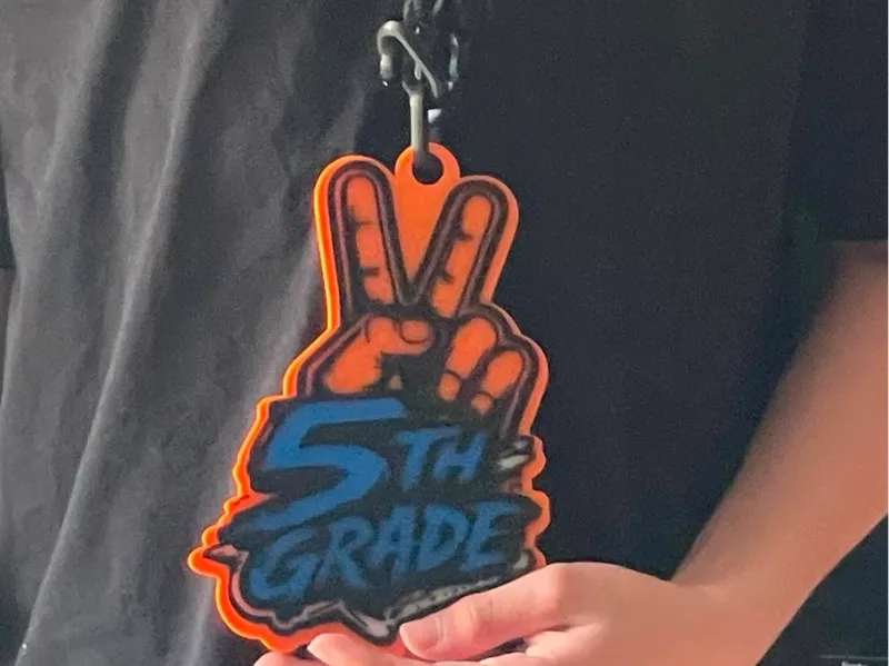 Peace Out 5th Grade Hype Chain Pendant