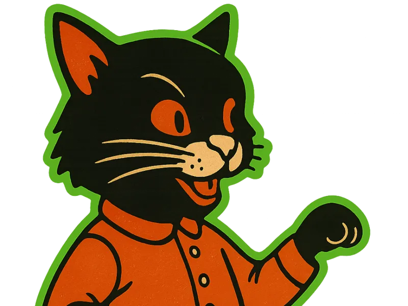 xl Halloween Vintage cat h2d door hanger