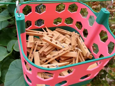 Clothesline Peg Basket