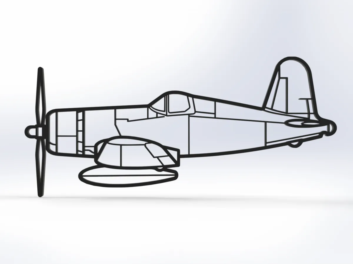 Silhouette murale avion Vought F4U Corsair