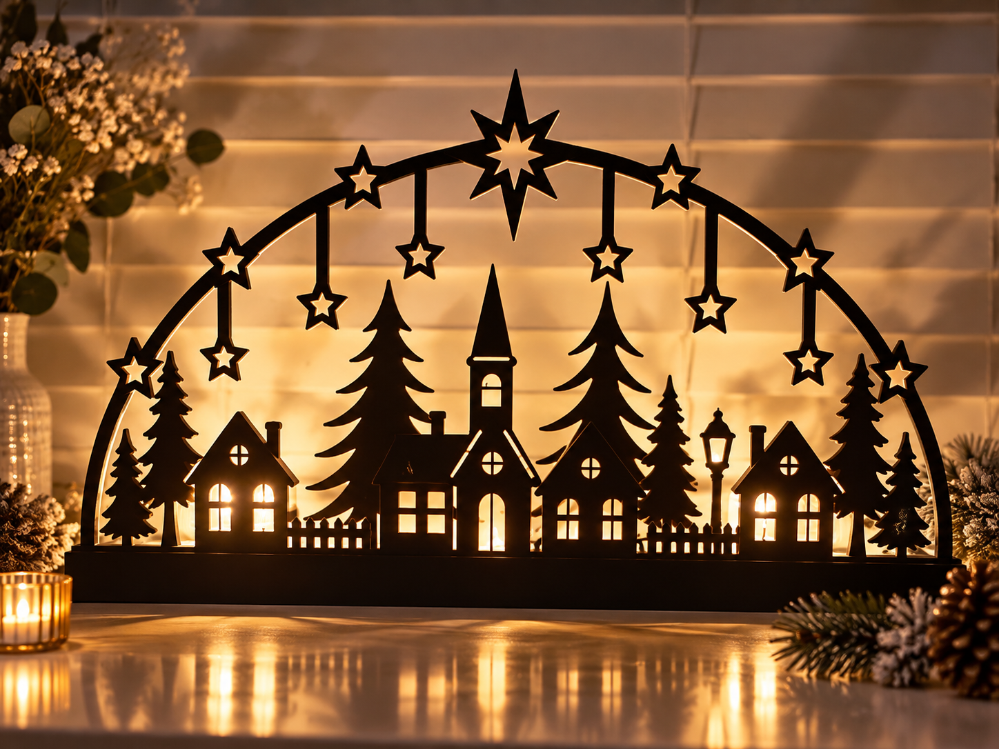 Weihnachtsdorf-Bogen Christmas Village Light Arch - 1
