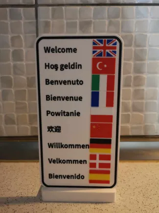Multilingual Welcome Sign w/ Flags (glue required)