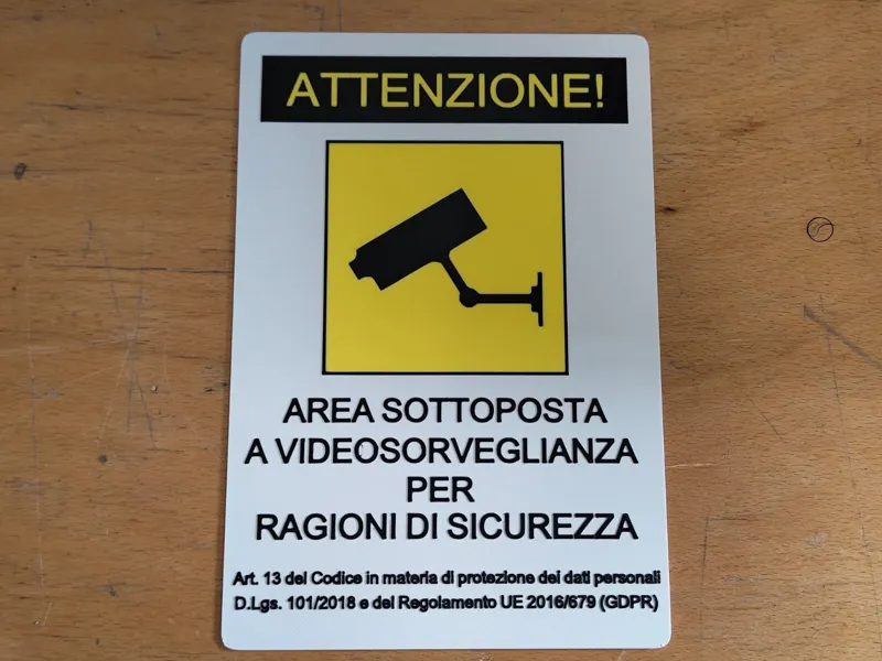 Editable European Standard Video Surveillance Sign