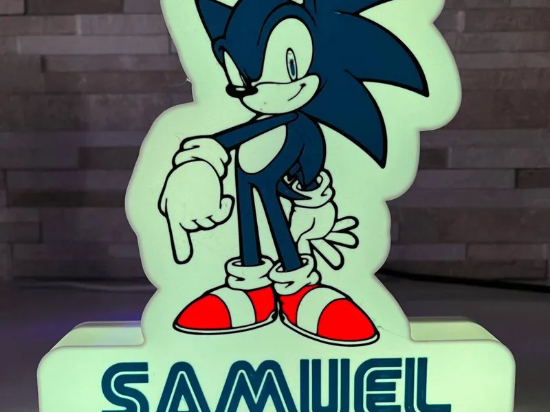LightBox, Lampada Sonic Nome Samuel personalizzabi