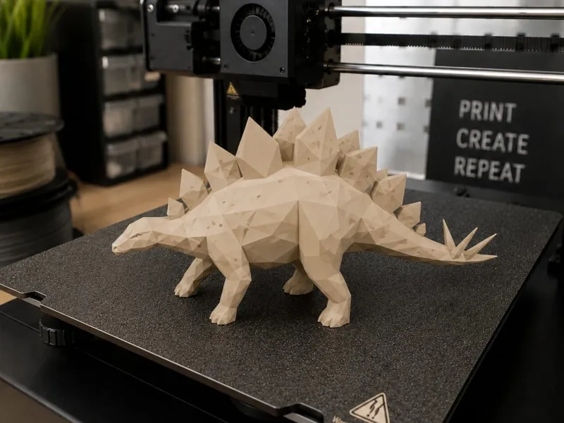 Polygon Stegosaurus | Dinosaur Low Poly Decor