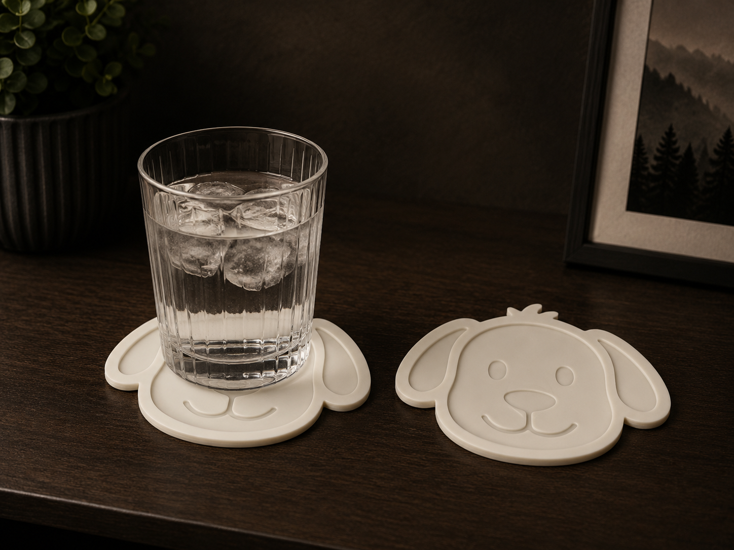 Cute Puppy Face Coaster Set -Dog-Shaped Coaster