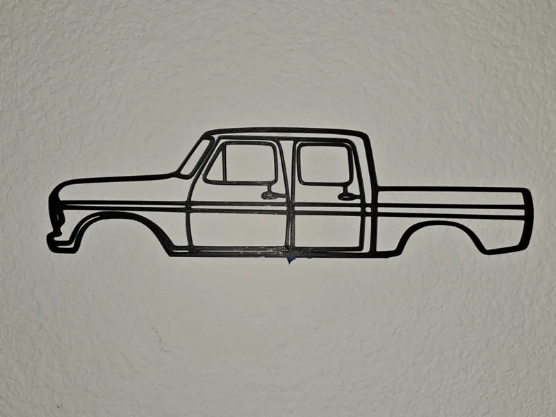 1970s Ford F Series Crew Cab Wall Art - Dent Side