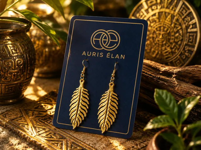 Atec Feather Gold Earrings
