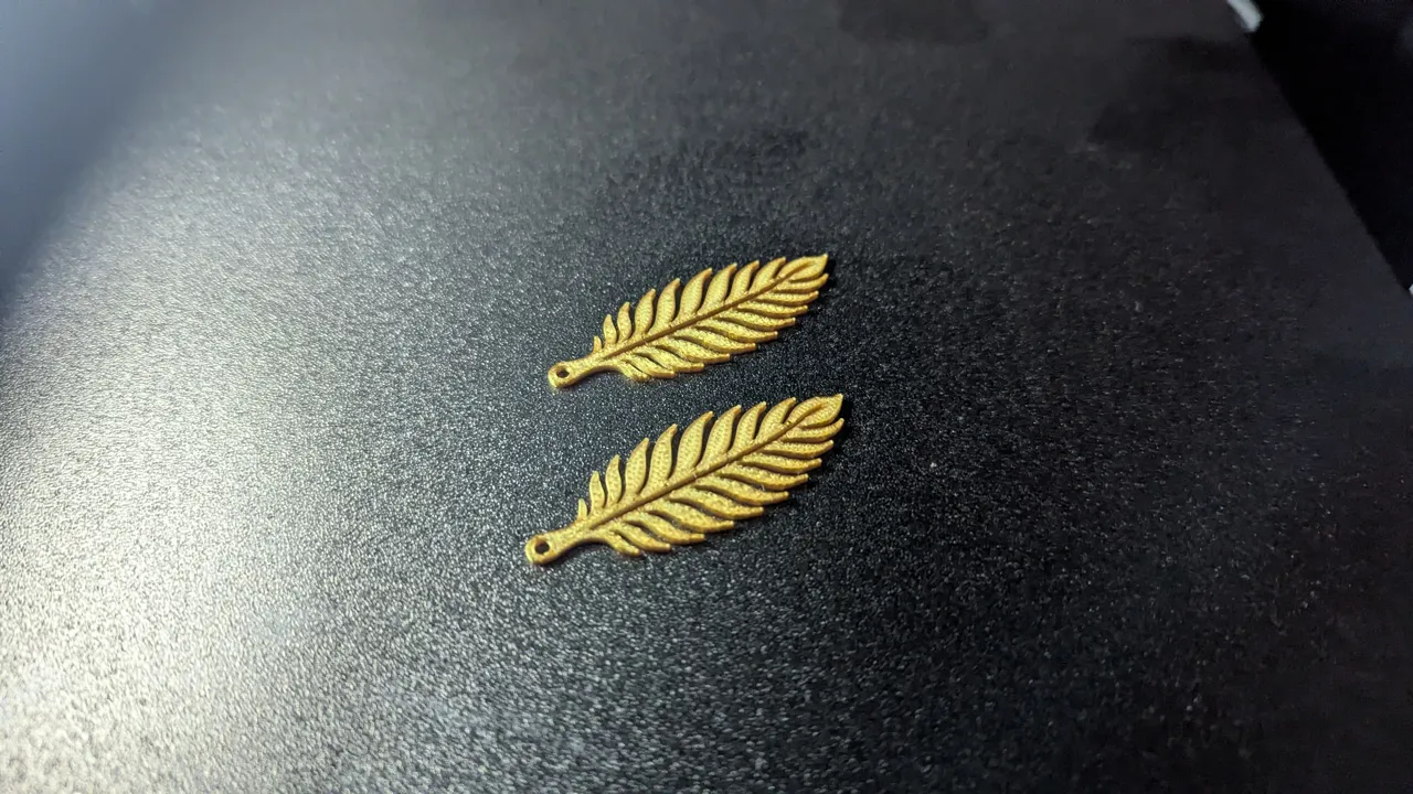 Atec Feather Gold Earrings view 4