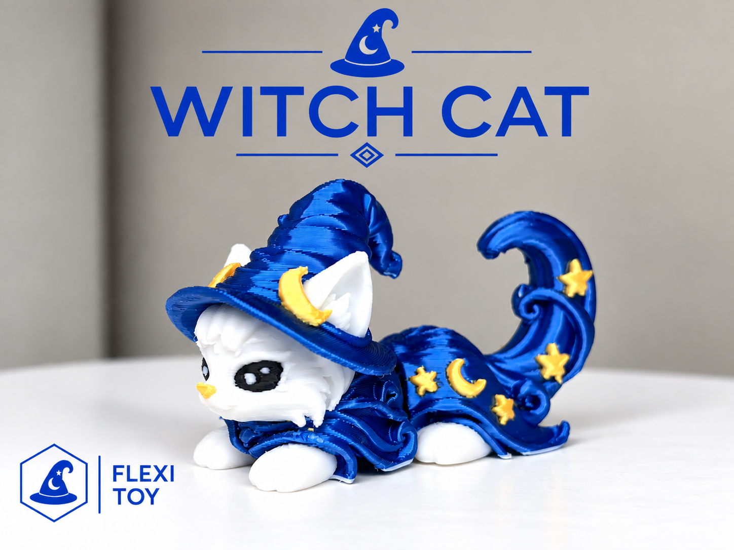 halloween witch cat flexi toy articulated toy - 1
