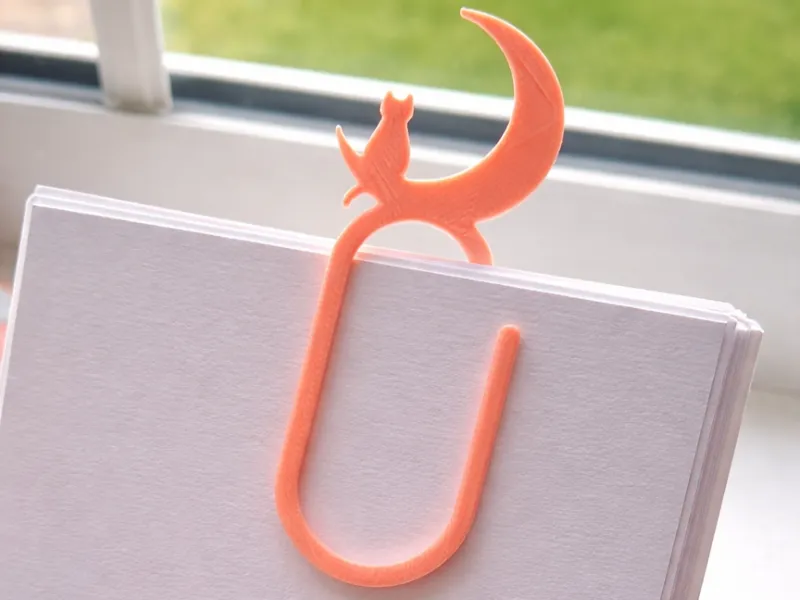 Moon Cat Paperclip Bookmark