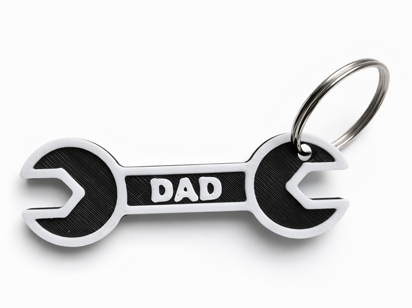 Dad Wrench Spanner Keyring Keychain Gift
