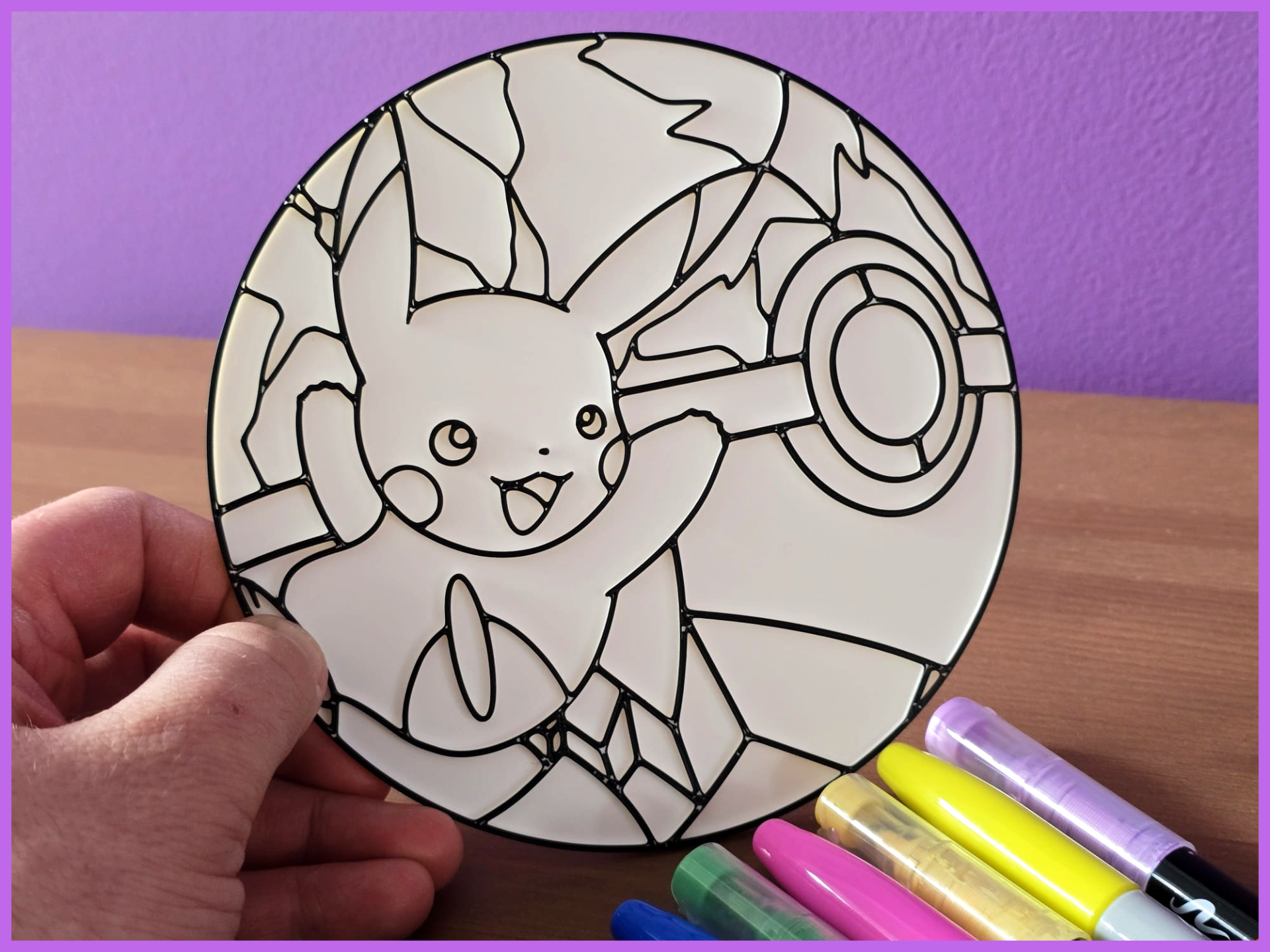 Pikachu Pokeball Coloring Craft Stained Glass Fun