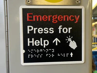 Emergency Press for Help Plate