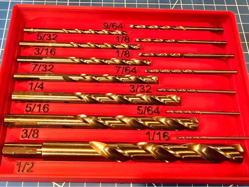 Gridfinity imperial drill bits holder