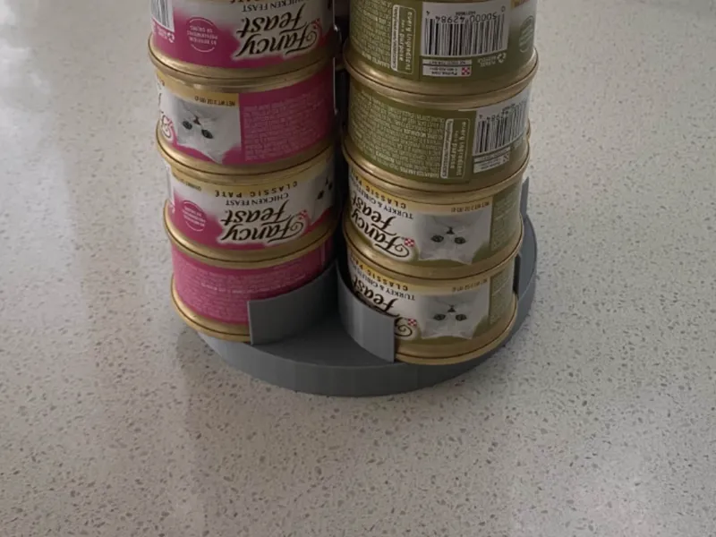 Cat tin Food Holder w turntable.